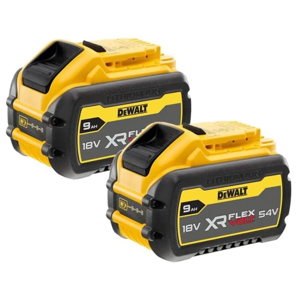 DEWALT DCB547 18v / 54v XR FLEXVOLT 9.0ah Battery DCB547-XJ-Twin Pack, 18 V, Yellow, Pack of 2