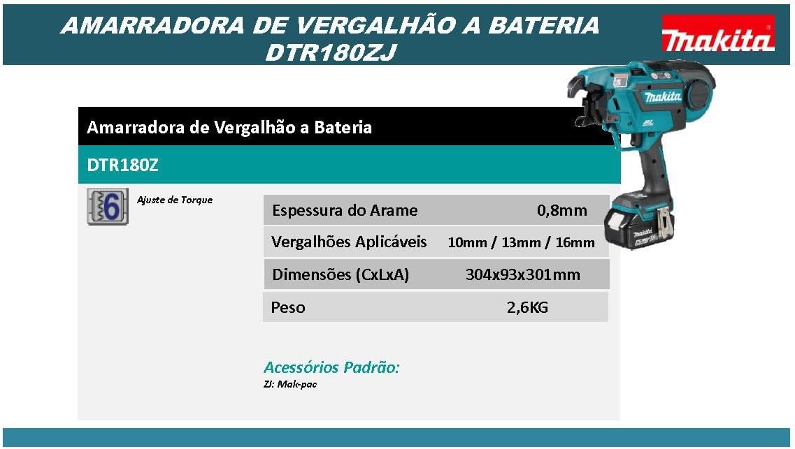 Makita DTR180ZJ Reinforcement Connector 18.0 V in Makpac Battery, Without Charger