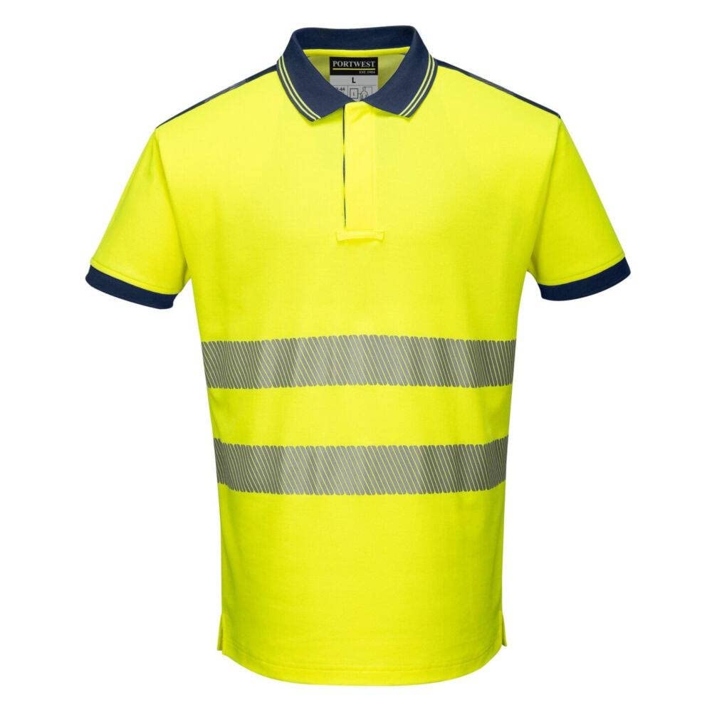 Portwest PW3 Hi-Vis Polo Shirt S/S, Size: M, Colour: Orange/Black, T180OBRM