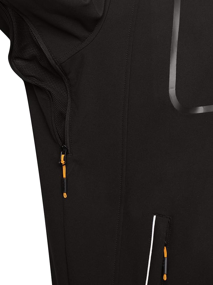 JCB - Men's Trade Hooded Black Softshell Jacket - Durable, Comfortable, Versatile - Perfect for Outdoor Work Environments Workwear Collection