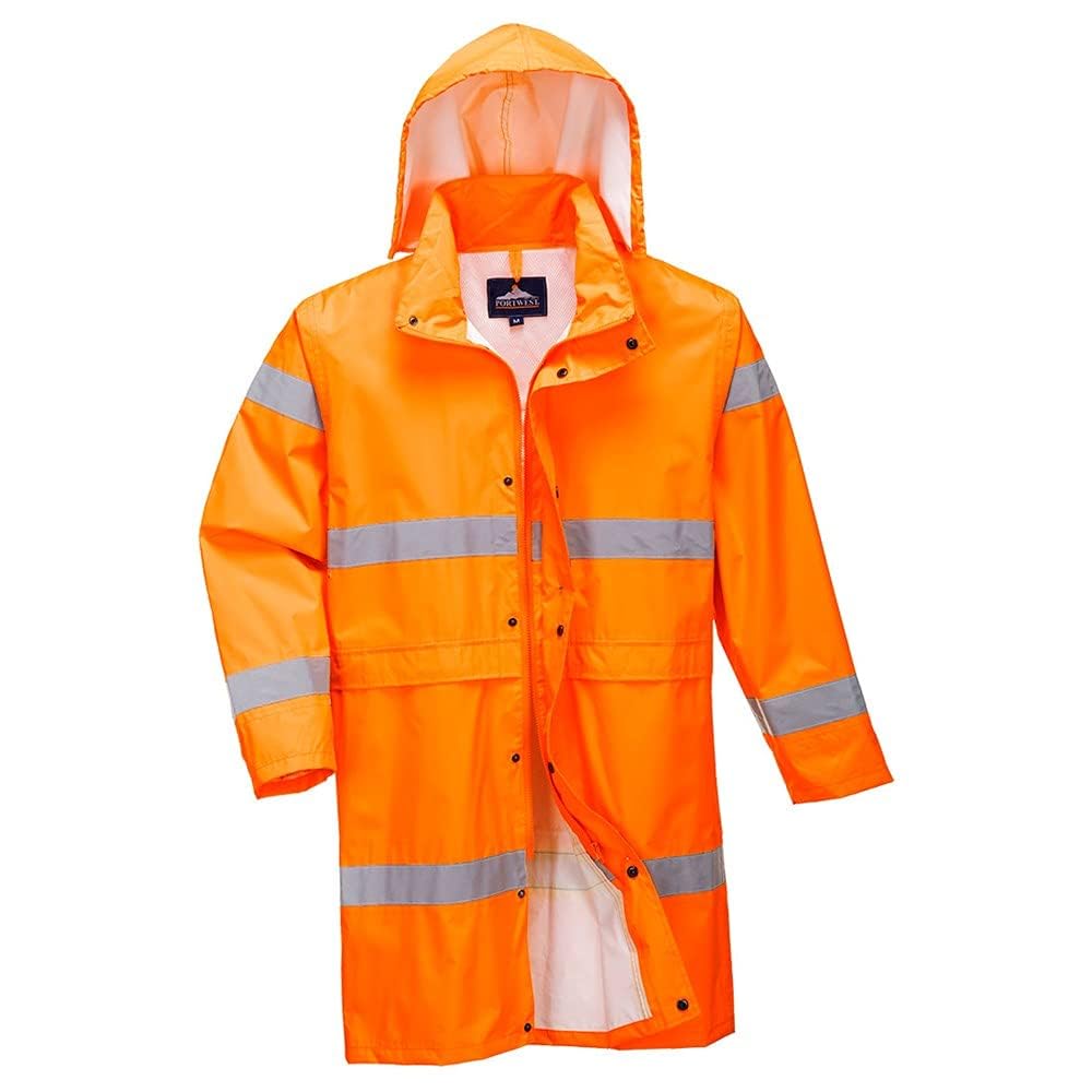 Portwest Hi-Vis Coat 100cm, Size: XXXL, Colour: Orange, H442ORRXXXL