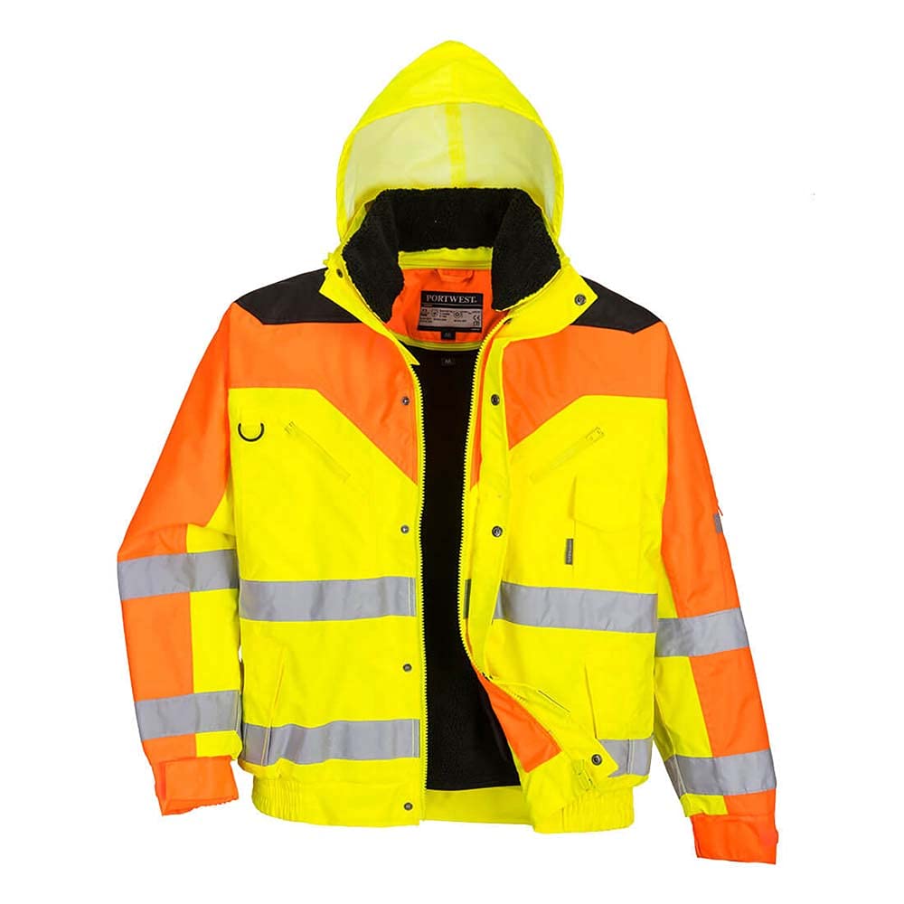 Portwest Contrast Plus Bomber Jacket, Size: S, Colour: Yellow, S464YERS