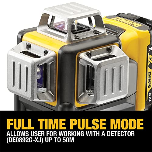 DEWALT Self Levelling Multi Line 3 x 360 Degrees Green Beam Laser 12V MAX* with Battery 2.0Ah Li-Ion and Charger Carry Case DCE089D1G