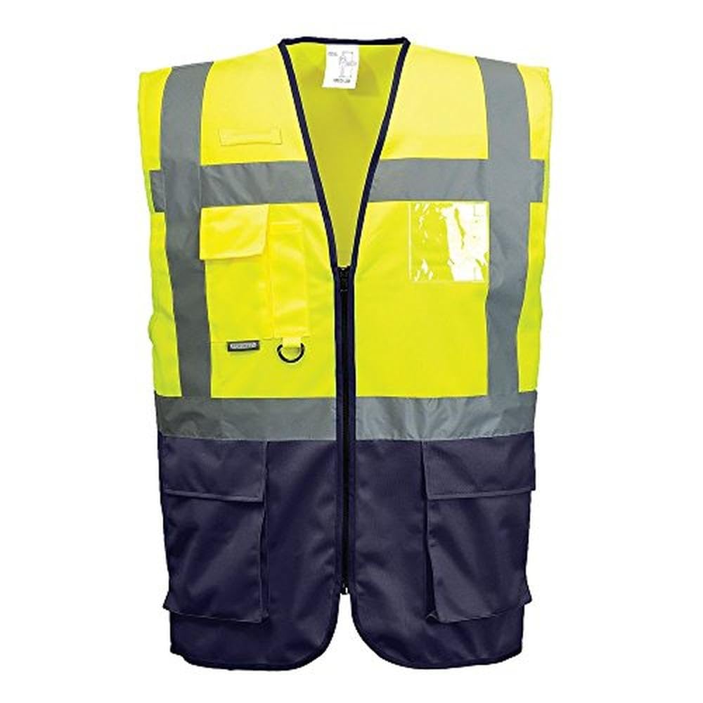 Portwest C476YRBL Warsaw Executive Vest, Yellow/Royal, L