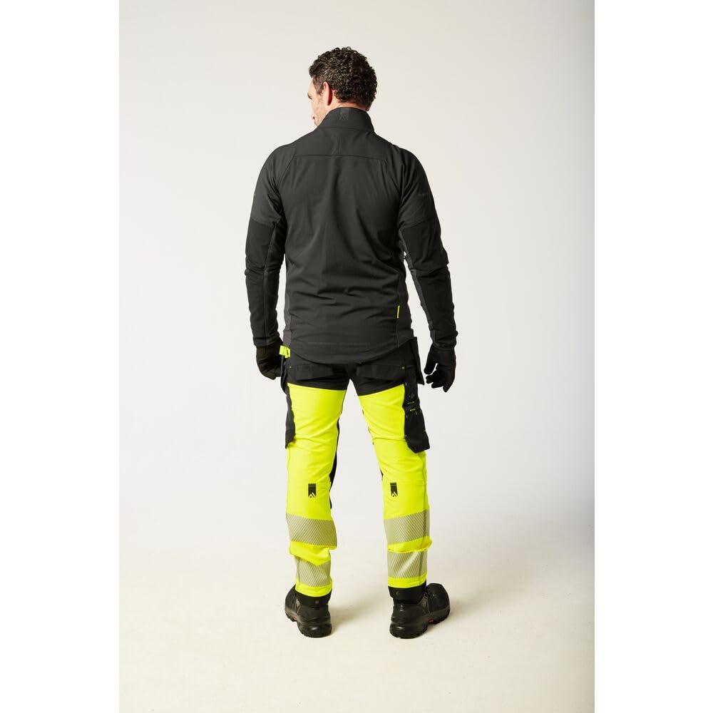 Portwest EV442 Men's Hi Vis Work Trousers - Slim Fit Stretch Fabric Workwear Utility Safety Trousers with Detachable Holster Pocket and Knee Pad Pockets