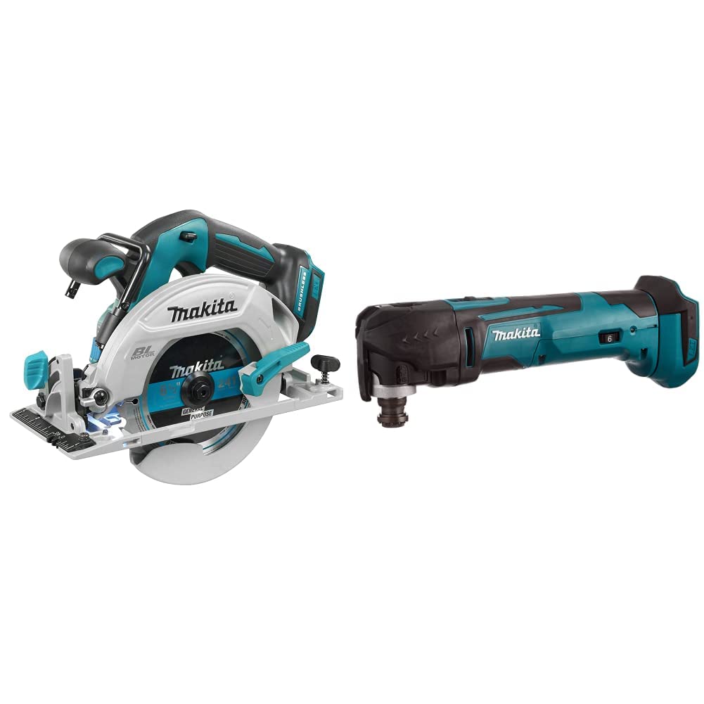 Makita DHS680Z 18V Li-Ion LXT 165mm Brushless Circular Saw - Batteries and Charger Not Included & DTM51Z Multi-Tool, 18 V,Blue