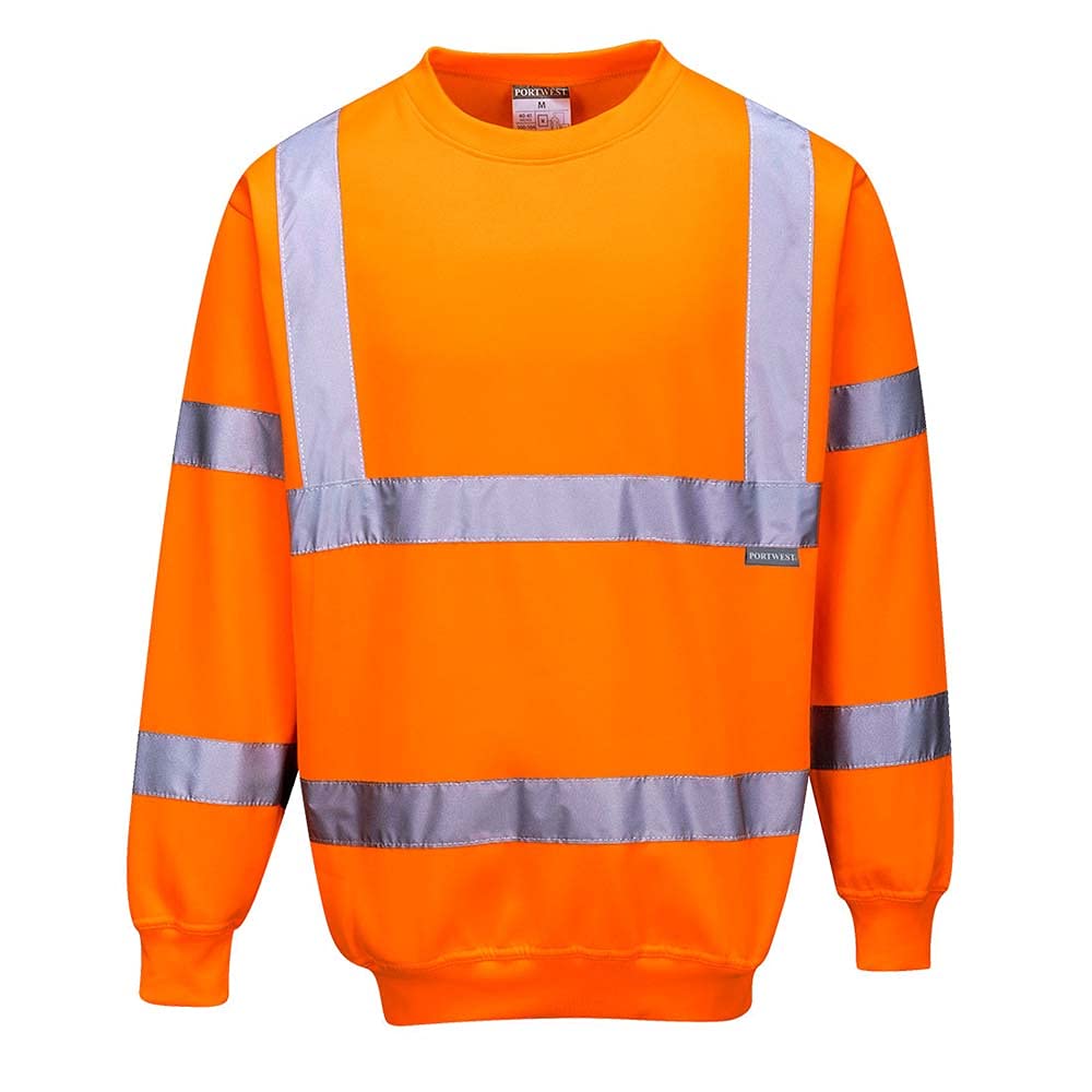 Portwest B303 Comfort Elasticated Hi-Vis Sweatshirt Orange, Medium