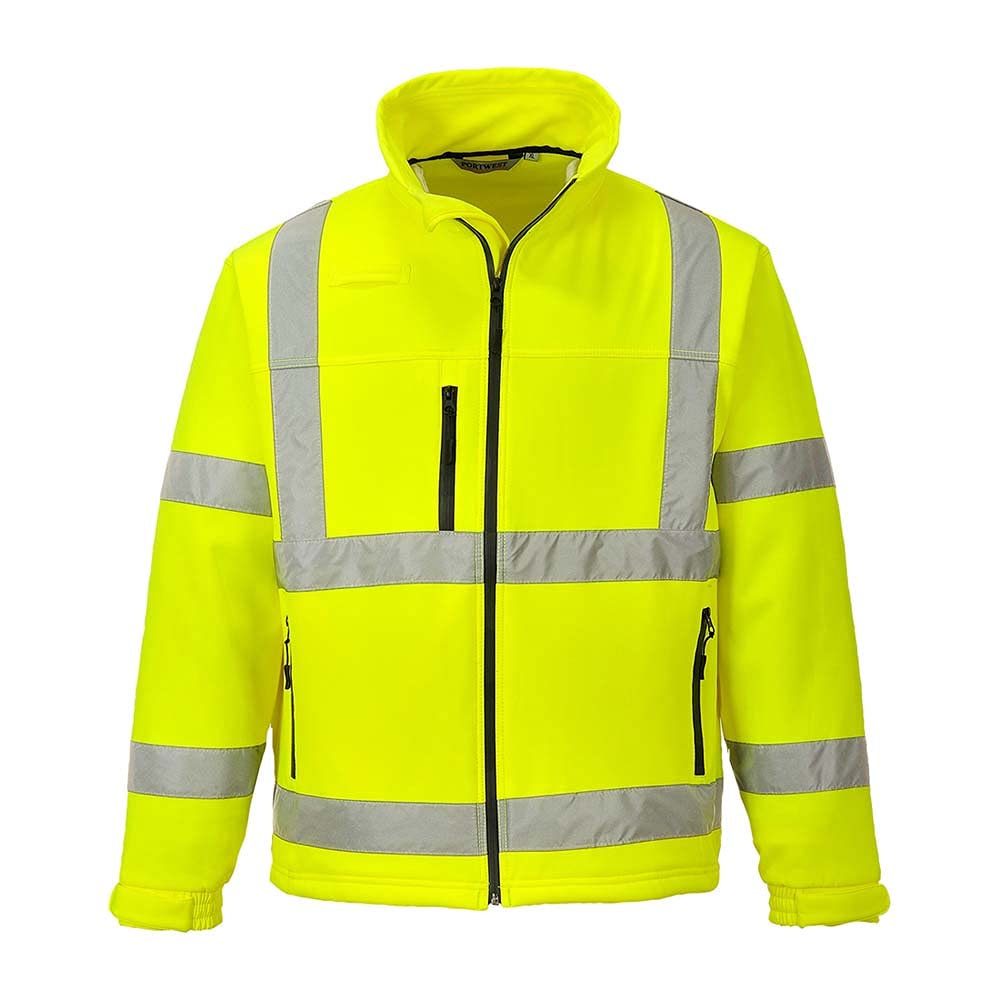 Portwest Hi-Vis Classic Softshell Jacket (3L), Size: XXXL, Colour: Yellow, S424YERXXXL