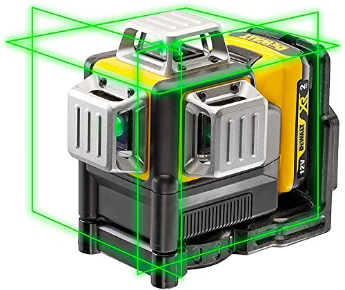 DEWALT Self Levelling Multi Line 3 x 360 Degrees Green Beam Laser 12V MAX* with Battery 2.0Ah Li-Ion and Charger Carry Case DCE089D1G