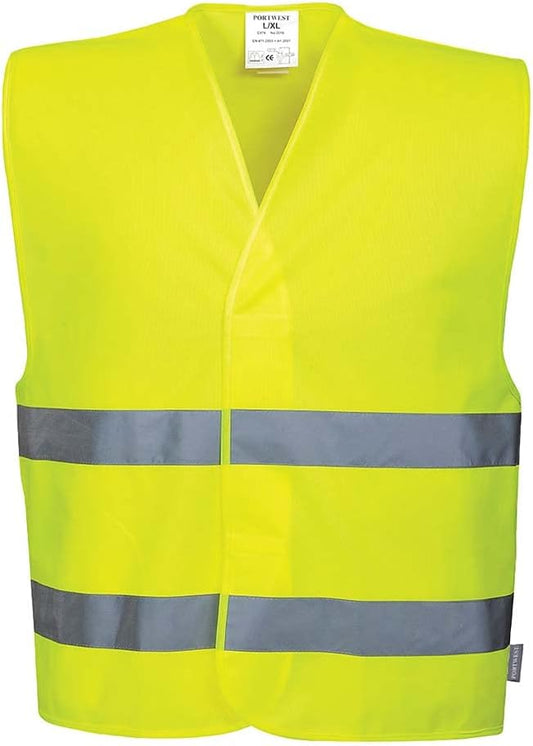 Portwest Hi-Vis Two Band Vest, Size: S/M, Colour: Yellow, C474YERS/M