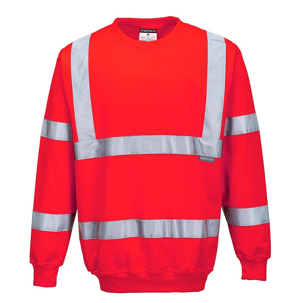 Portwest B303 Comfort Elasticated Hi-Vis Sweatshirt Orange, Medium