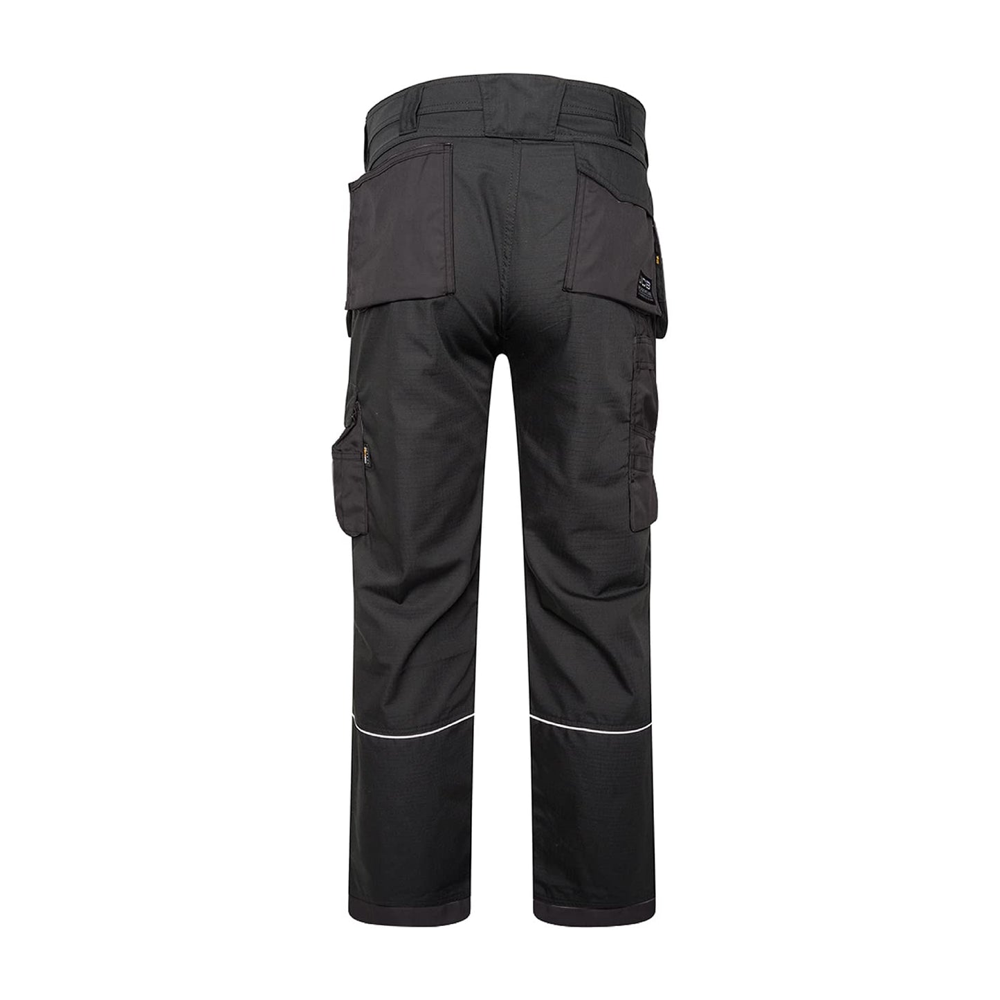 JCB - Trade Trousers for Men - Holster Pockets - Men's Workwear - Utility Pants - Reinforced Stitching - Cargo Trousers - Black - Regular Leg