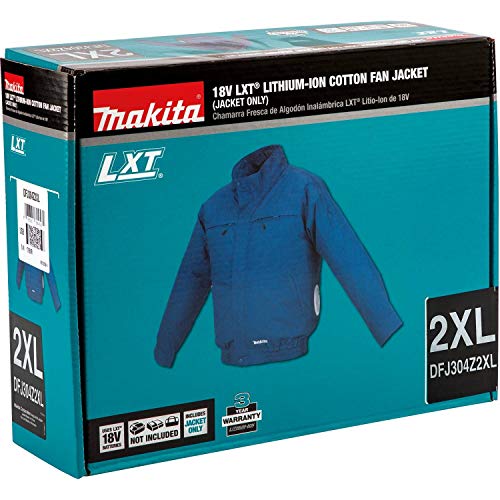 Makita DFJ304ZXL Jacket, 18 V, Blue