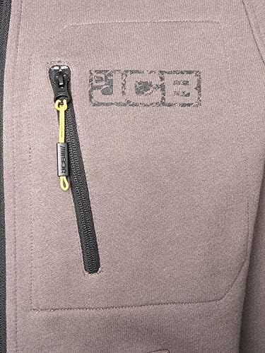 JCB - Trade Work Hoodie, Medium - Made with 80% Cotton & 20% Polyester - Hoodies for Men Branding Details - Mens Clothes - Cordura Fabric Elbow Patches - 320gsm - Grey