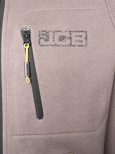 JCB - Trade Work Hoodie, X-Large - Made with 80% Cotton & 20% Polyester - Hoodies for Men Branding Details - Mens Clothes - Cordura Fabric Elbow Patches - 320gsm - Grey