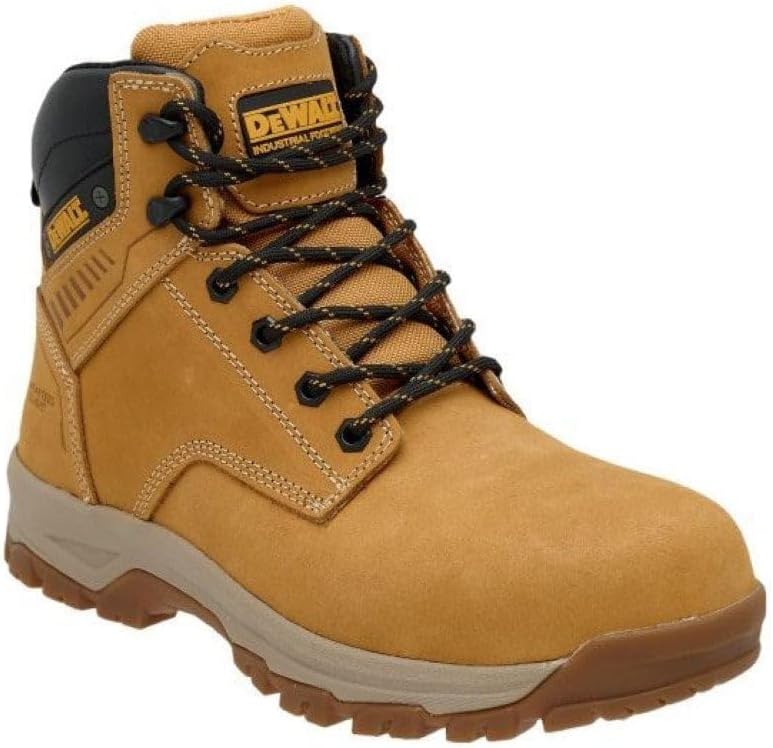 DeWalt Cranson Mens Nubuck Steel Toe Cap Work Safety Ankle Boots (Honey, UK 8)