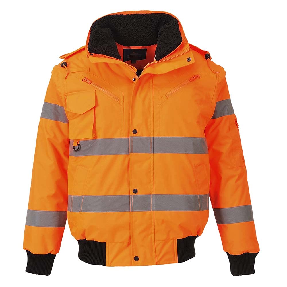 Portwest Hi-Vis 3-in-1 Bomber Jacket, Size: S, Colour: Orange, C467ORRS