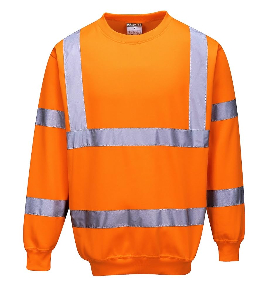 Portwest B303 Comfort Elasticated Hi-Vis Sweatshirt Orange, Medium