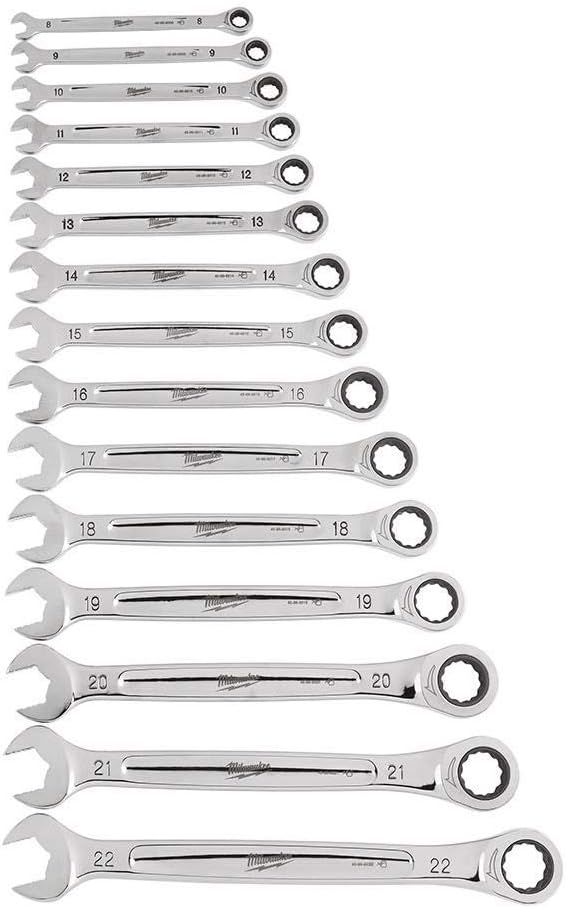 Milwaukee MLW48-22-9516 Ratcheting Combination Wrench Set Metric