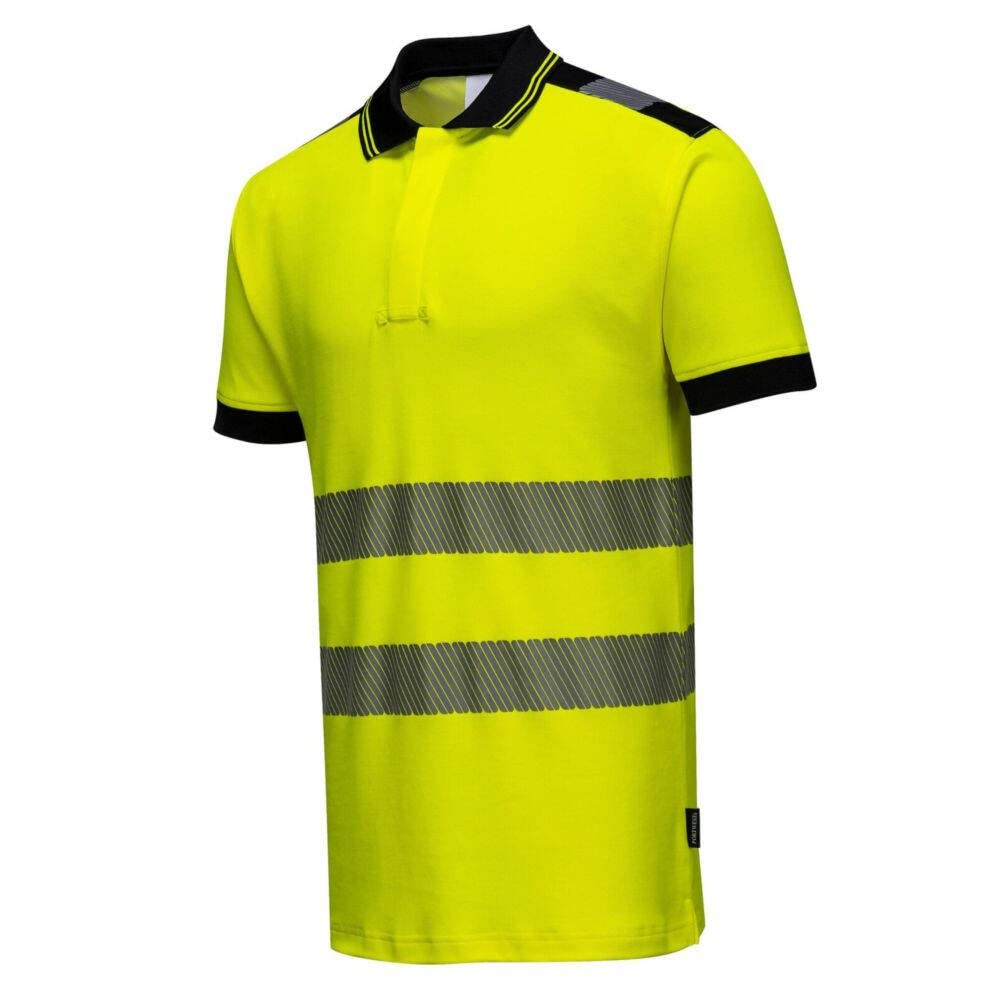 Portwest PW3 Hi-Vis Polo Shirt S/S, Size: M, Colour: Orange/Black, T180OBRM