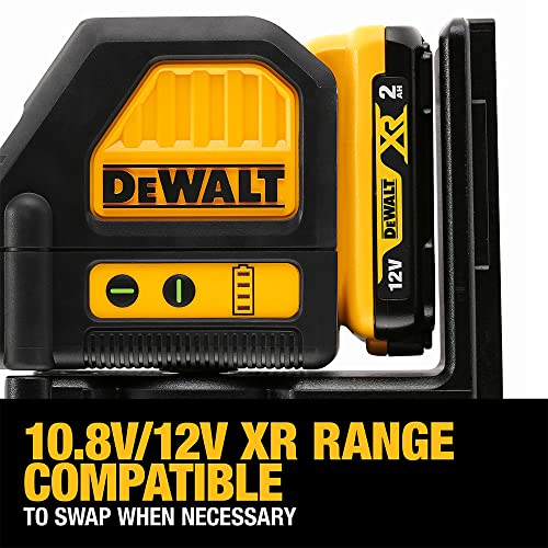 DEWALT 2-Way Self Levelling Cross Line Green Beam Laser with Battery XR 12V 2.0Ah Li-Ion and Charger DCE088D1G