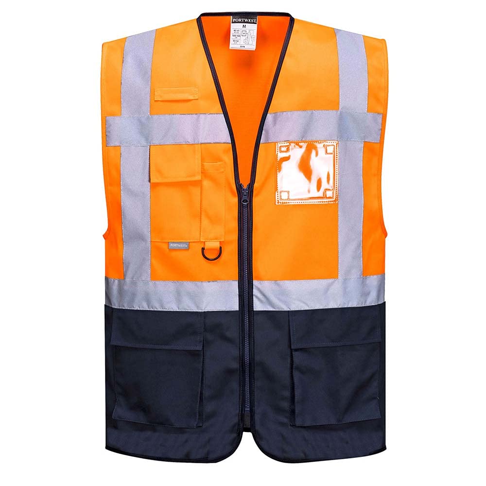 Portwest C476YRBL Warsaw Executive Vest, Yellow/Royal, L