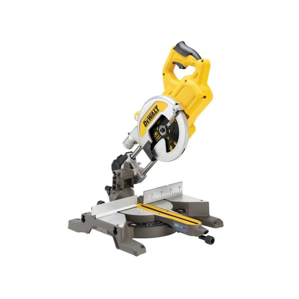 DEWALT DCS777T2 54 V 216 mm XR Cordless Flexvolt Mitre Saw with 2 x 6 A Batteries - Yellow/Black