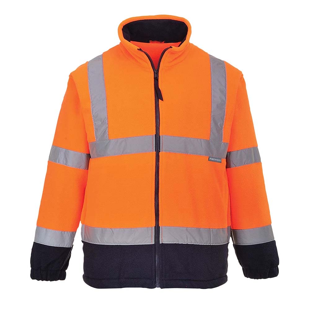 Portwest Hi-Vis Two Tone Fleece, Size: L, Colour: Orange/Navy, F301ONRL