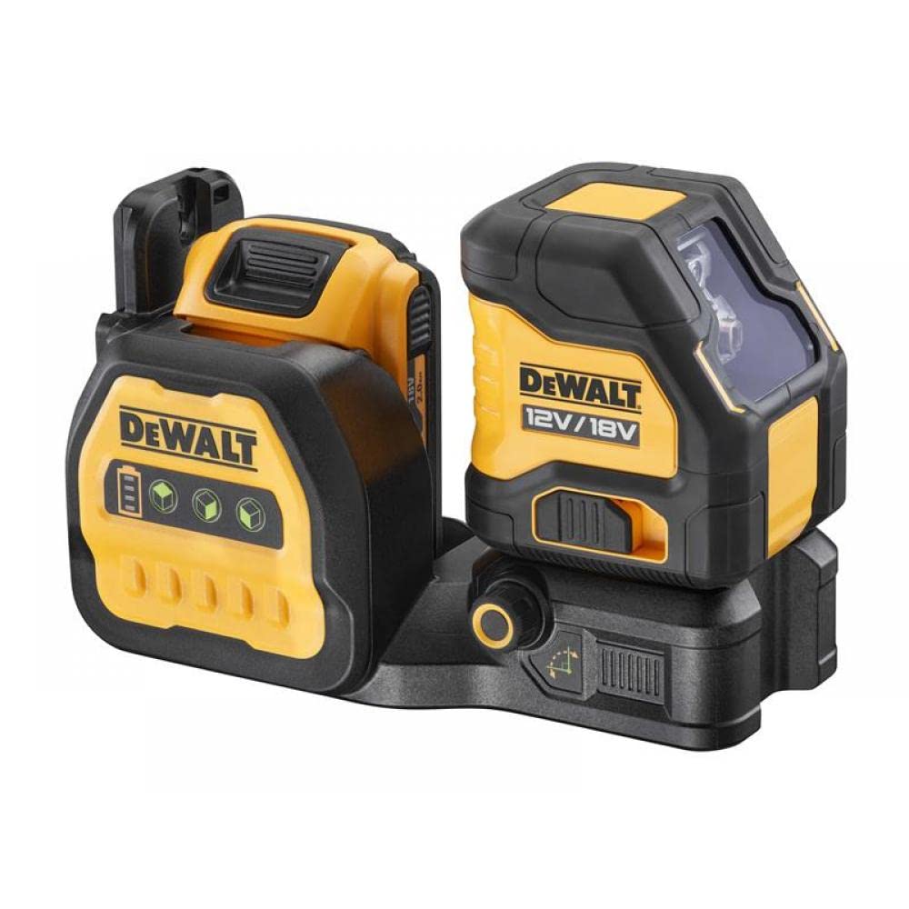 DEWALT DCE088D1G18 Self-Levelling Cross Line Beam Laser 12/18V 1 x 2.0Ah Li-ion, Yellow (DEW088D1G18D)