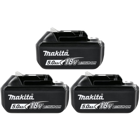 Makita Genuine BL1850 18V 5.0Ah Li-Ion LXT Battery Pack of 3