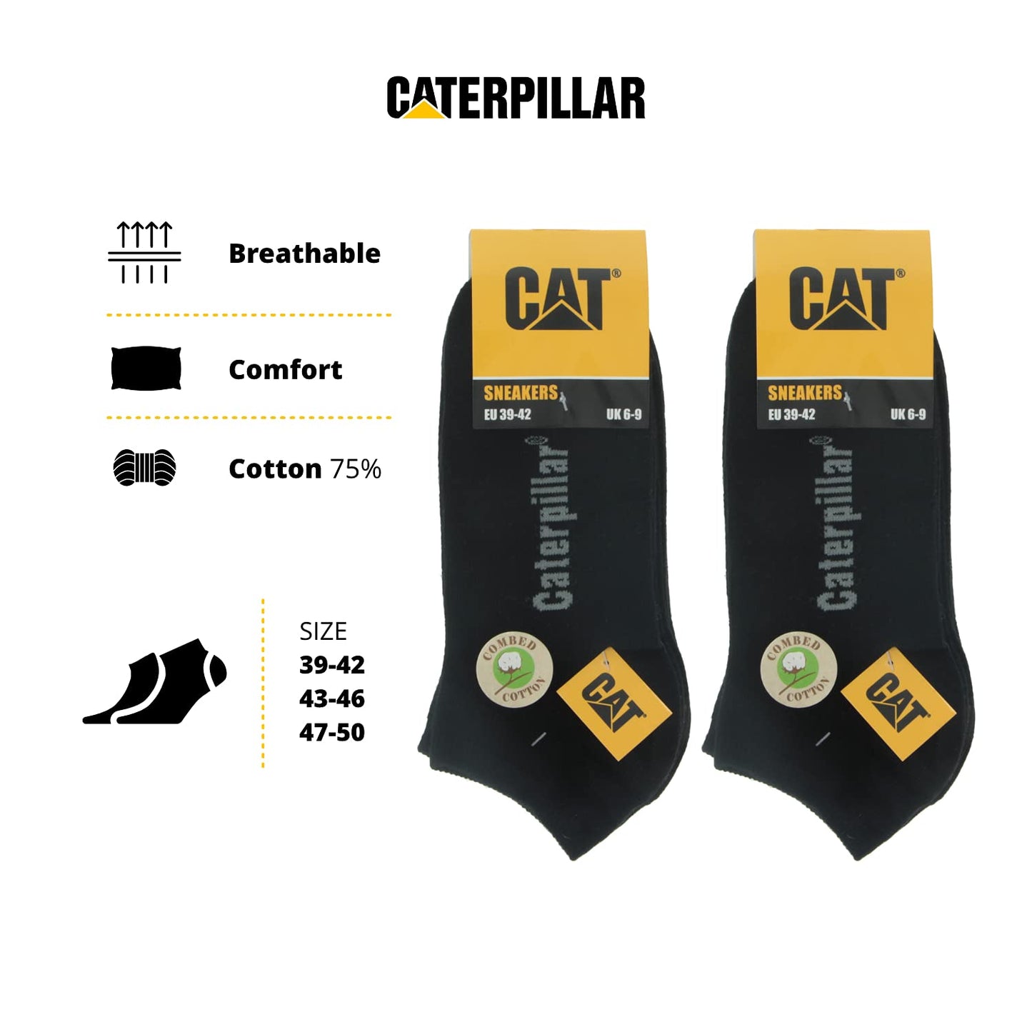 Caterpillar Sneaker 10 Pairs Short socks, ankle height, in combed Cotton