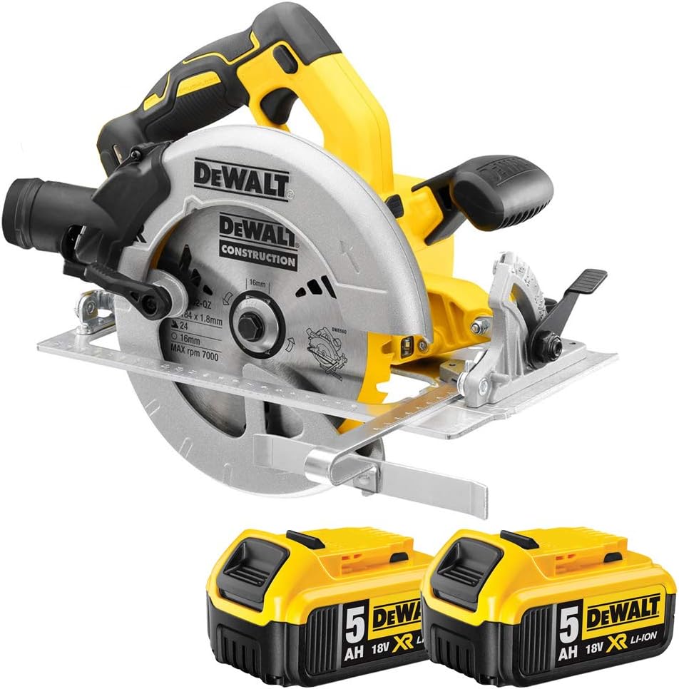 DeWalt DCS570N 18V 184mm Brushless Circular Saw with 2 x 5.0Ah Batteries