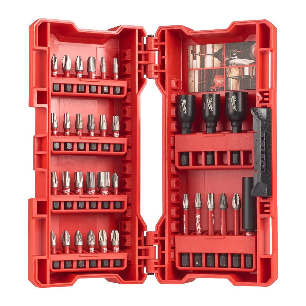 Milwaukee 4932430905 Shockwave Impact Bits and Nut Drivers Set (33 Piece), Red