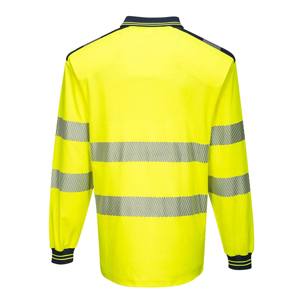 Portwest PW3 Hi-Vis Polo Shirt L/S, Size: M, Colour: Orange/Black, T184OBRM