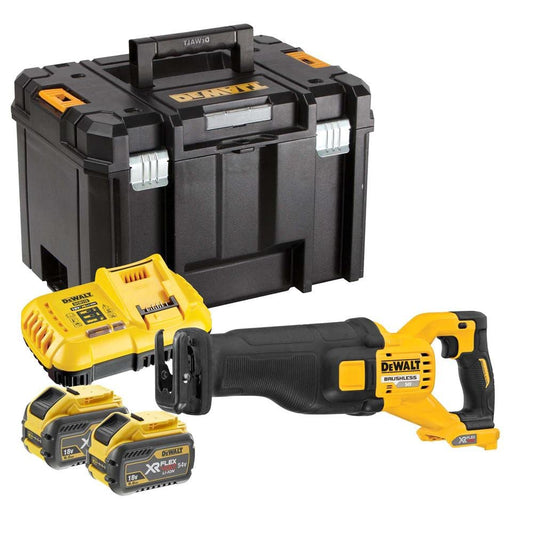 DeWalt DCS389X2 Cordless 54V FlexVolt Reciprocating Saw, 2X 9Ah Batteries, Charger and TSTAK Case