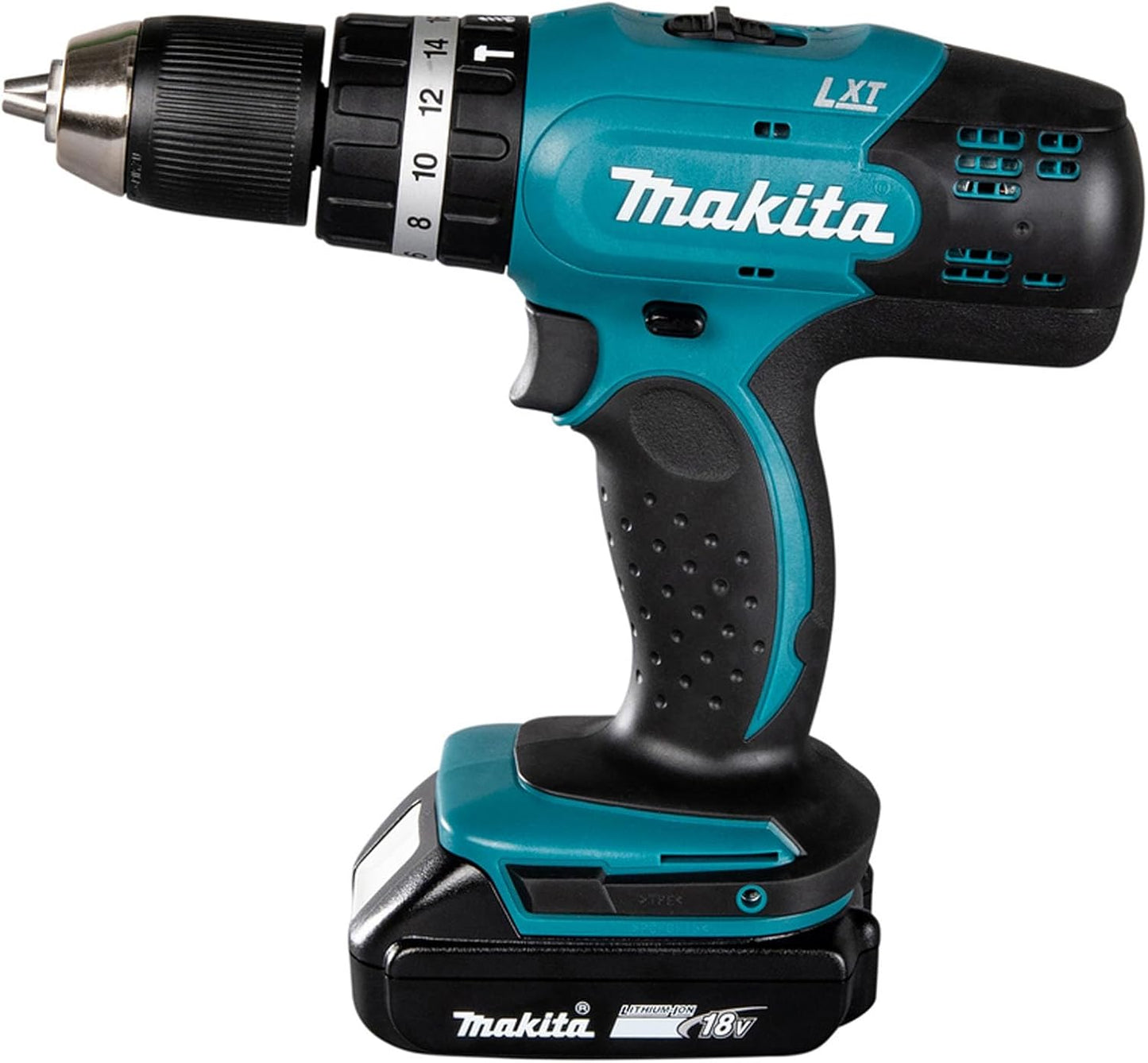 Makita 18 V Cordless Combi Drill, 2 x Batteries, Charger and Accessory Kit, 70 pc.