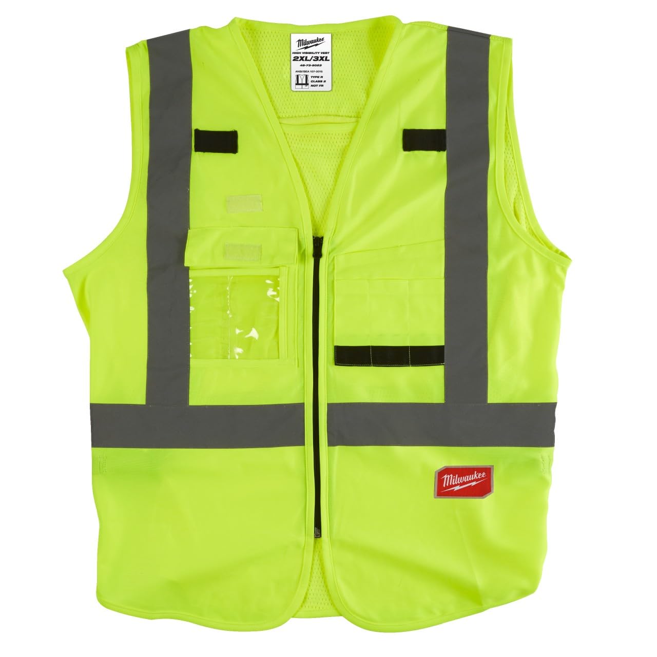 Milwaukee Hi Visibility Vest Orange 10 Pockets Size