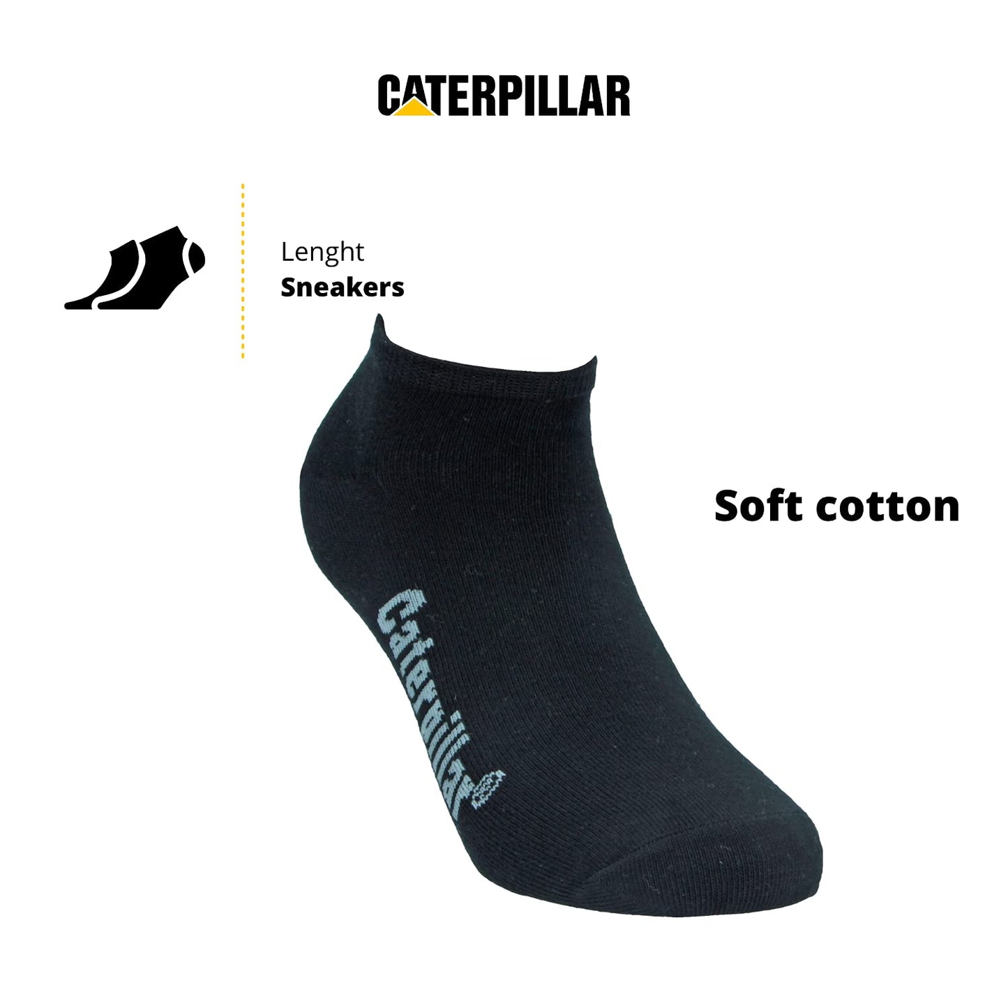 Caterpillar 6 Pairs Men's Socks Ghost Sneaker Cat Soft Cotton Ankle Socks