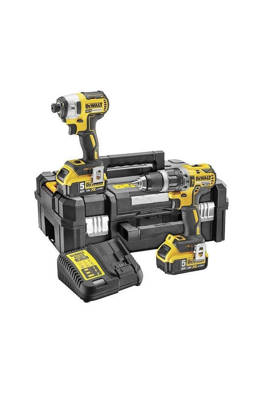 DEWALT DCK266P2T-GB XR Combi Drill and Impact Driver Brushless Kit in TSTAK Box, 1 W, 18 V, Yellow/Black