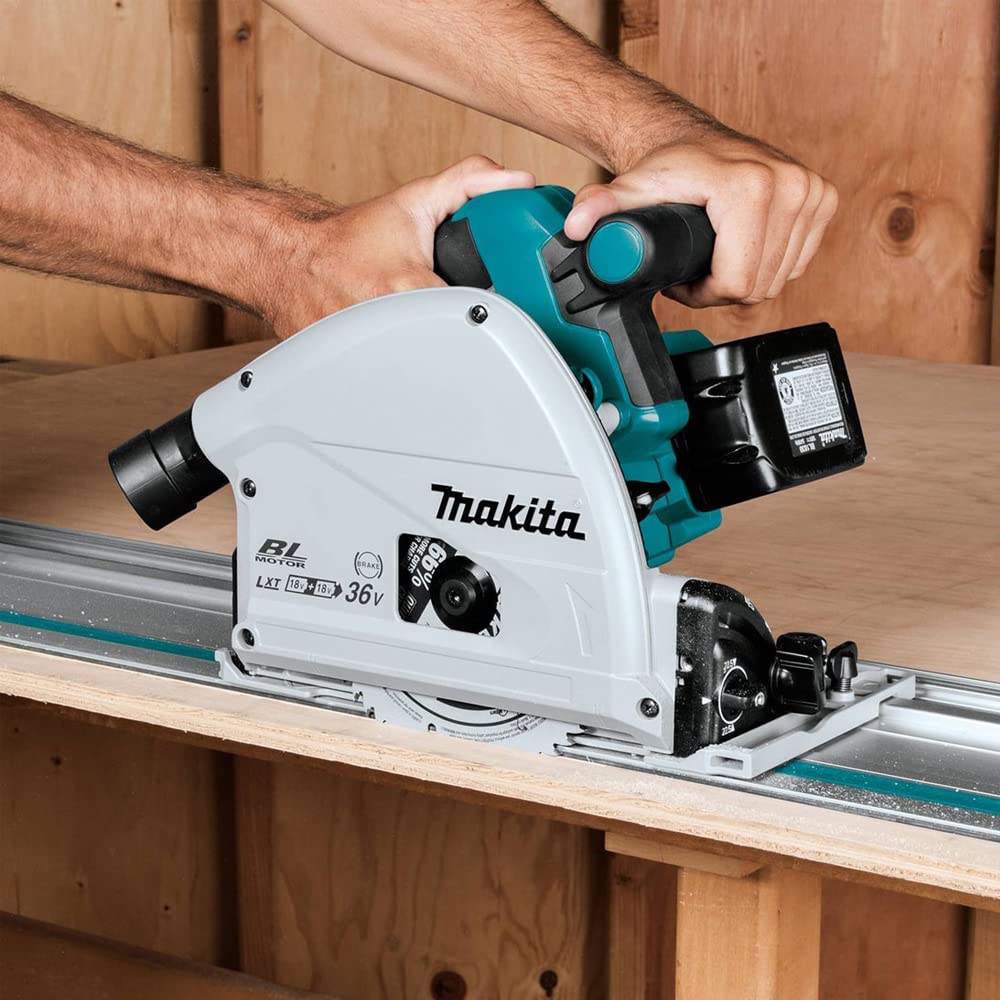 Makita DSP600ZJ Twin 18V Brushless Plunge Saw with MAKPAC Case + 1.5M Guide Rail - Makita Plunge Saw, Cordless Plunge Saw, Makita Drill, Power Tools Combo Kits