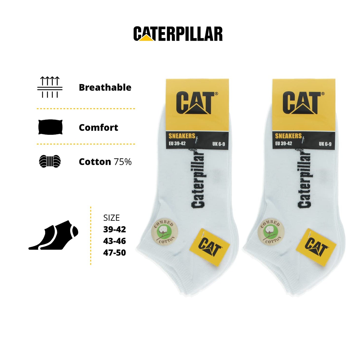 Caterpillar Sneaker 10 Pairs Short socks, ankle height, in combed Cotton