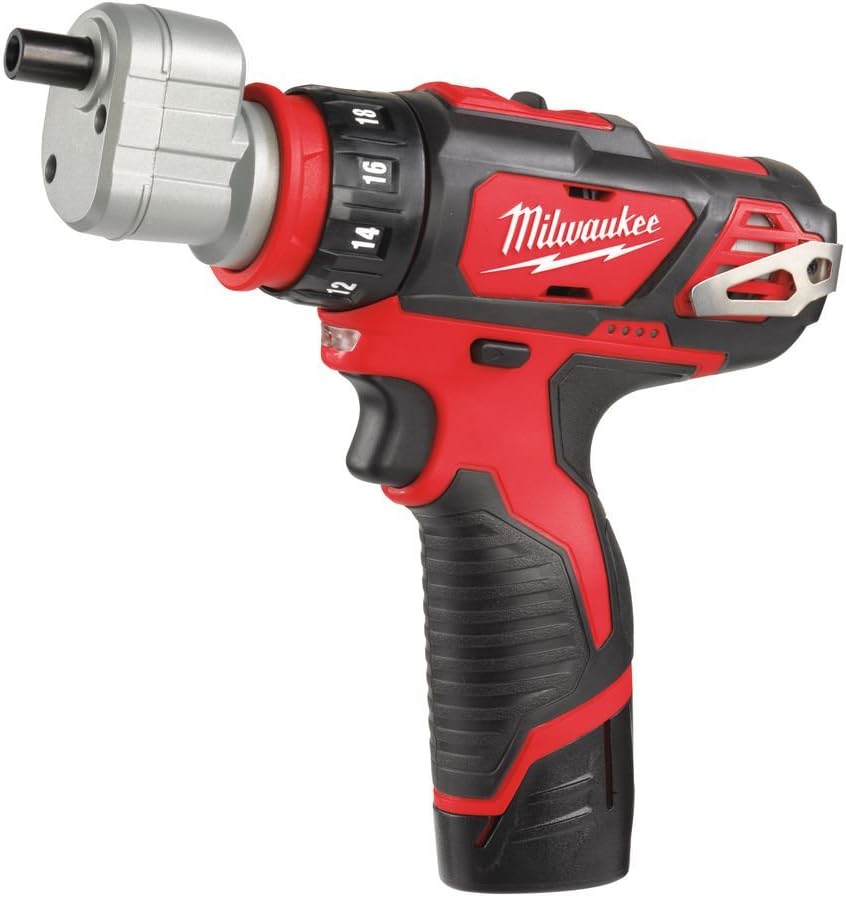 Milwaukee M12BDDXKIT-202C M12 4-in-1 Drill Driver Kit (2 X 2.0ah Li-ion Batteries, Charger, 10mm Chuck & Extra Heads)