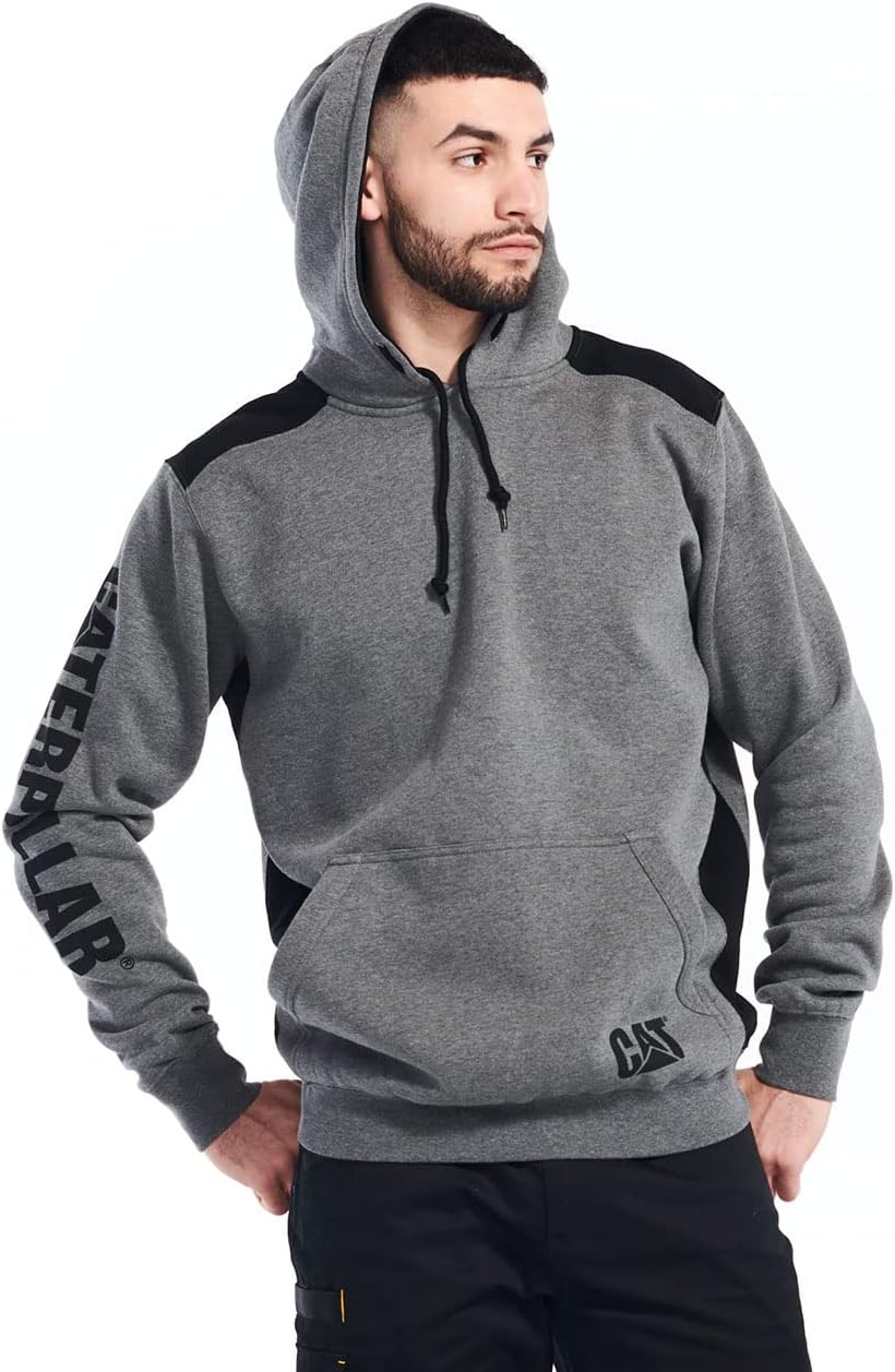 Caterpillar Men's Logo Panel Hooded Sweatshirt (Regular and Big Sizes)