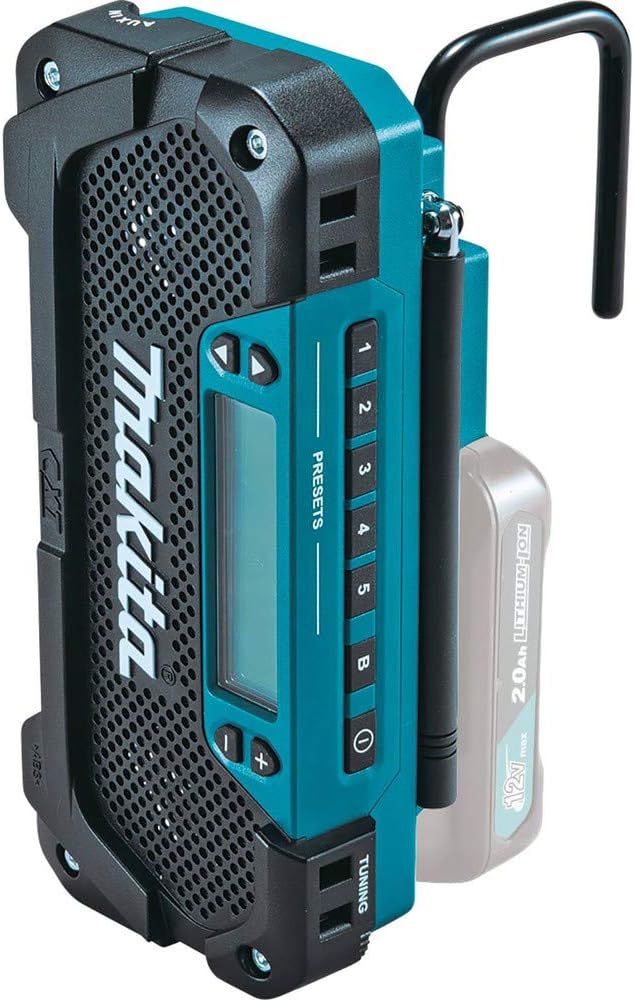 Makita RM02 12V max CXT Lithium-Ion Cordless Compact Job Site Radio, Tool Only