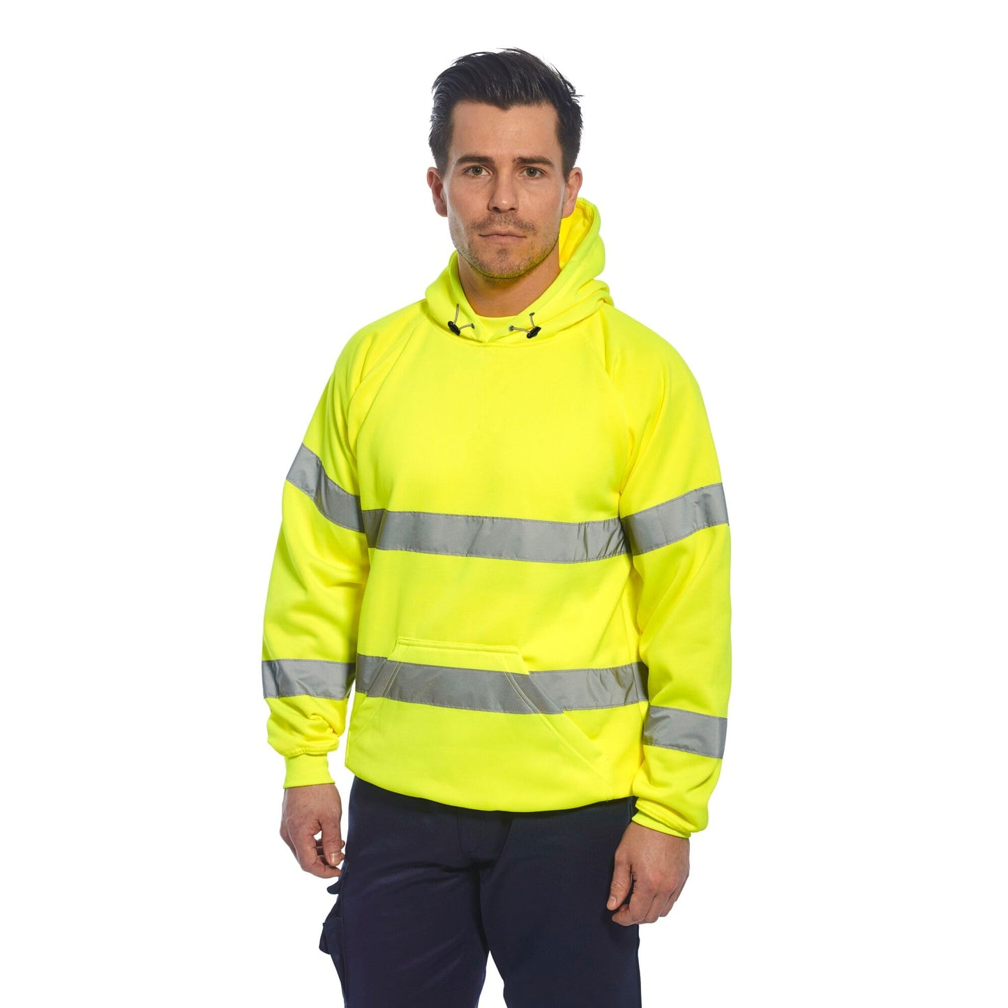 Portwest B304ORRXXXL Men's High Visibility Reflective Hooded Sweatshirt, Orange, 3Xl