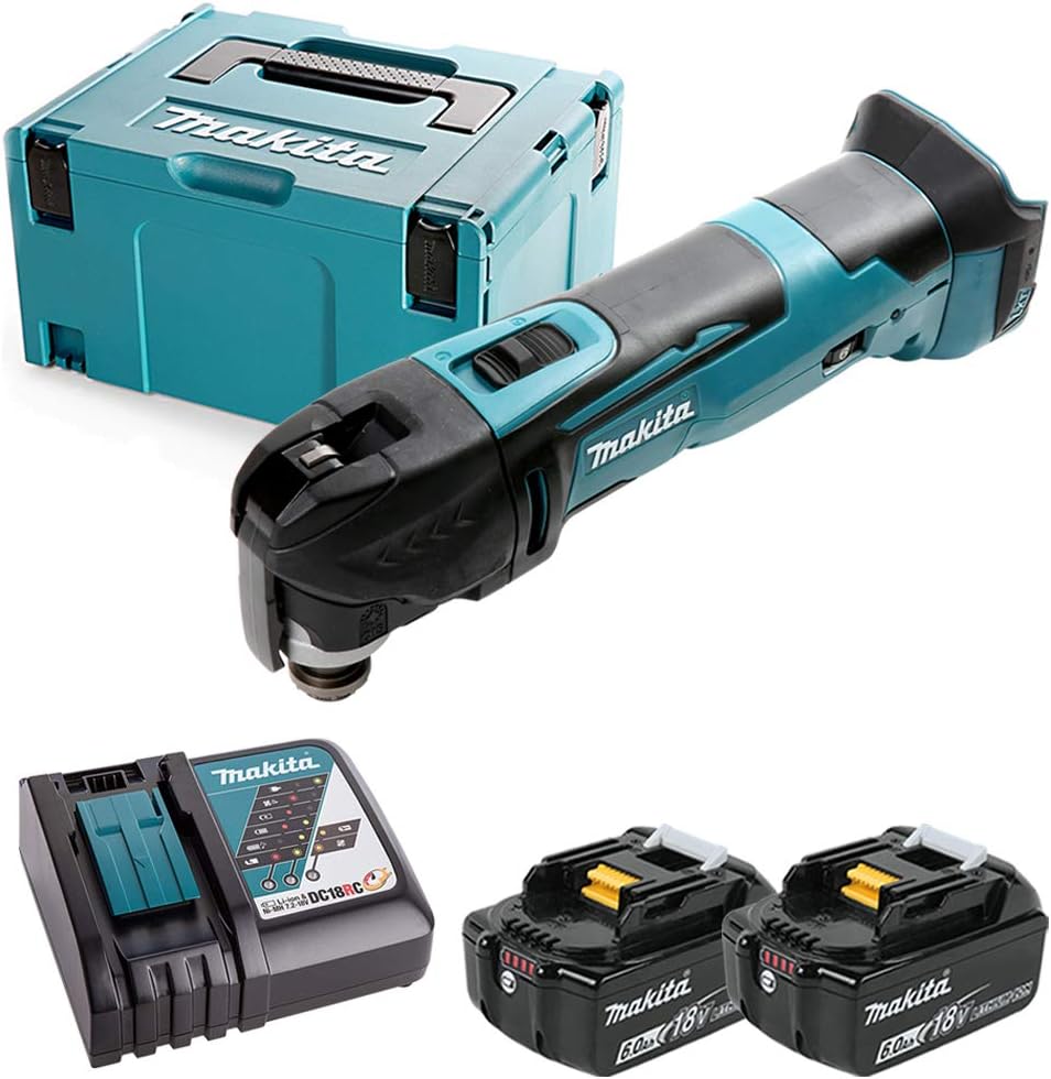 Makita DTM51 18v Multitool Keyless with 2 x 6Ah Batteries, Charger & Case