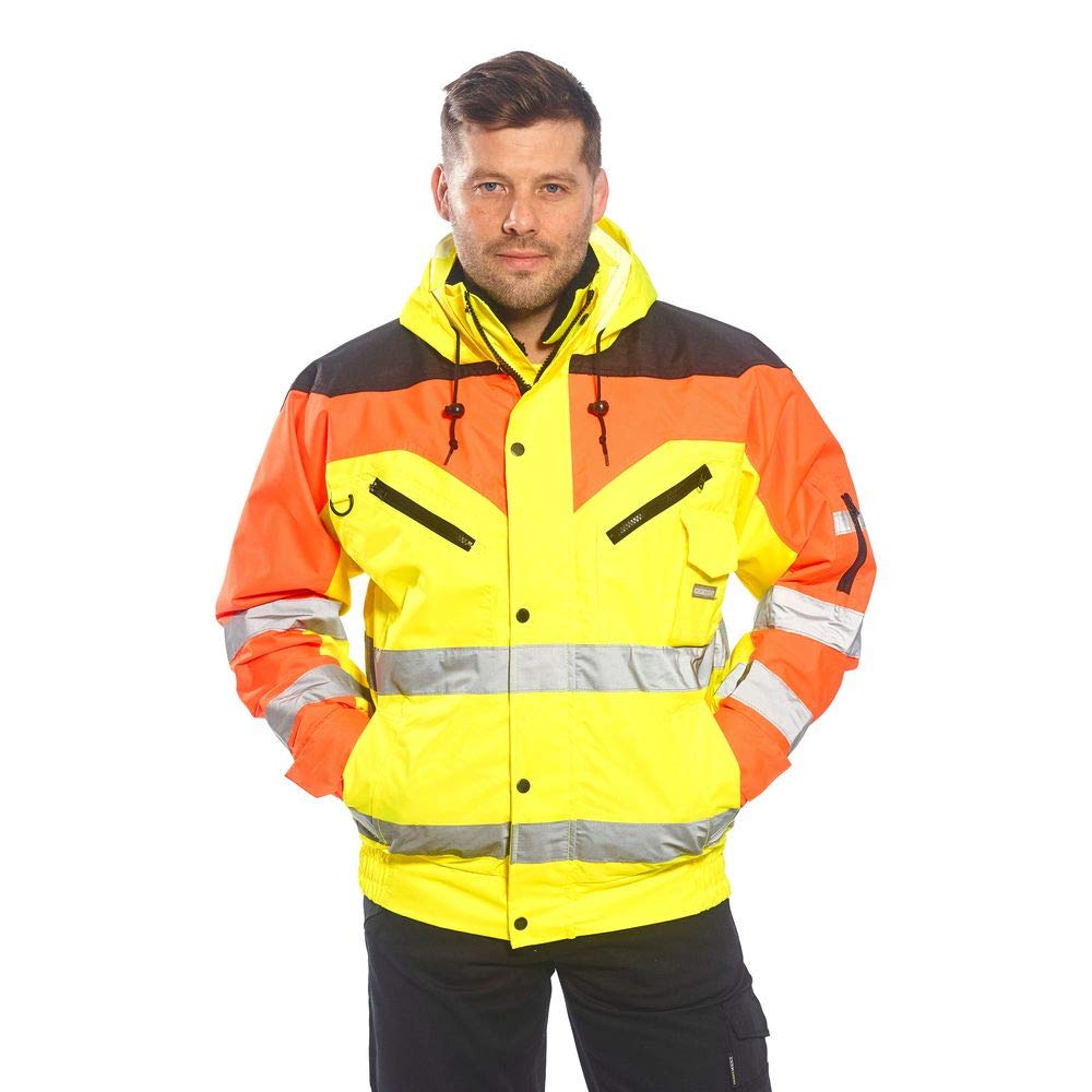 Portwest Contrast Plus Bomber Jacket, Size: S, Colour: Yellow, S464YERS