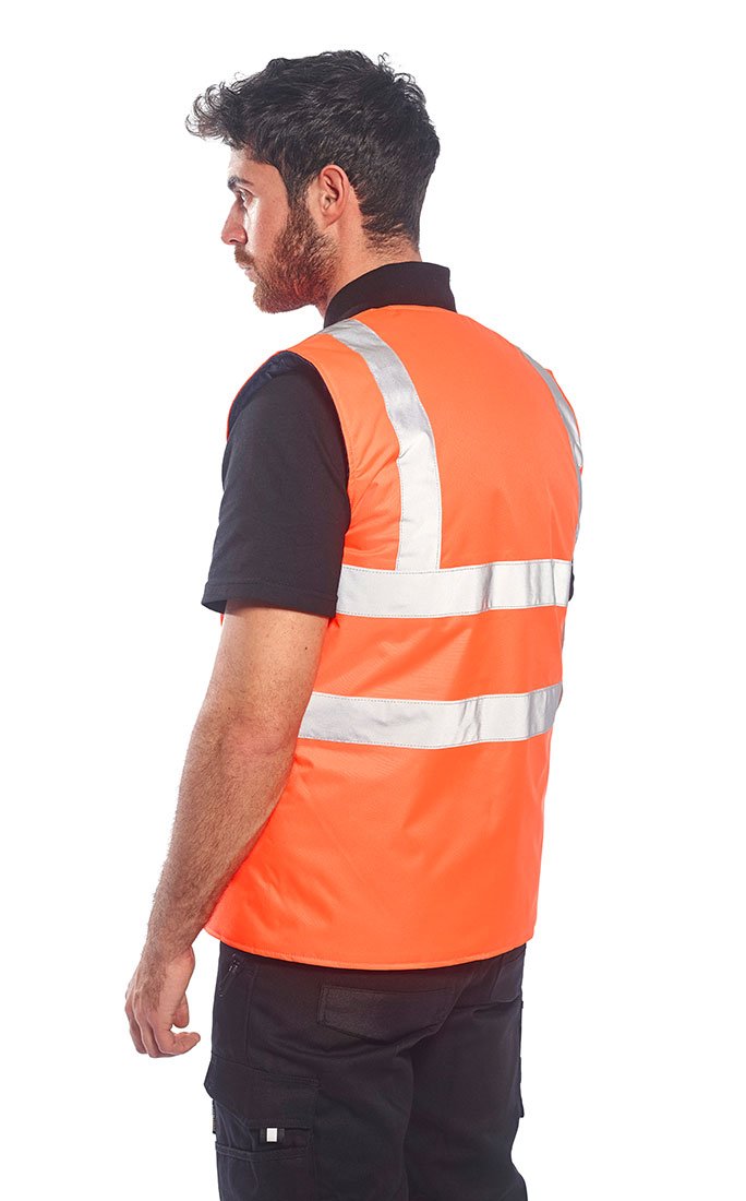 Portwest Hi-Vis Reversible Bodywarmer, Size: M, Colour: Orange, S469ORRM