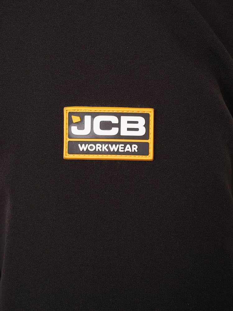 JCB - Men's Trade Hooded Black Softshell Jacket - Durable, Comfortable, Versatile - Perfect for Outdoor Work Environments Workwear Collection