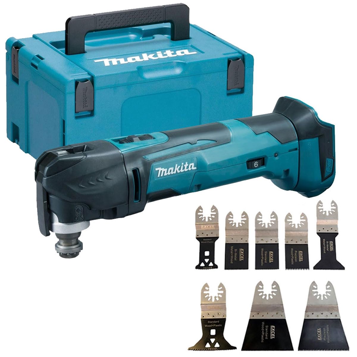 Makita DTM51Z 18V LXT Oscillating Multi Tool with Extra 8 Pcs Accessories Set & Mak Case